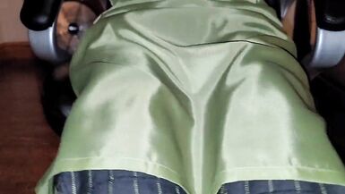 Office skirt and pantyhose underneath my desk view - 11 image