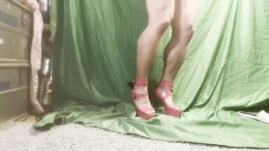 Another Training in pink high heels for sissy Lilli - 15 image