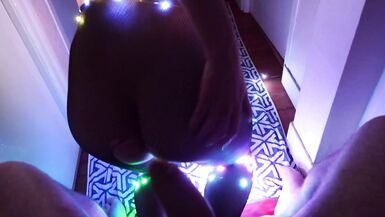 Dreamy blowjobs and anal with Melody, fishnets and fairylights - 12 image