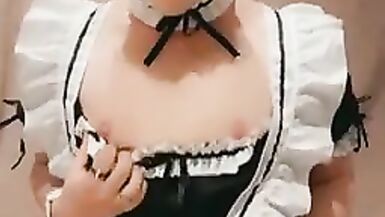 I put on my new maids outfit and play with a new toy - 15 image