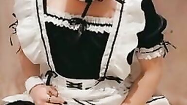 I put on my new maids outfit and play with a new toy