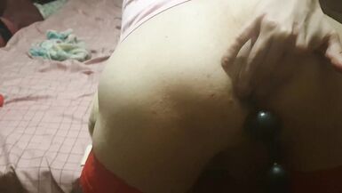 Sissy have sex with toy anal bead - 8 image