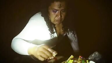 fat shemale taking food with semen from her ass and taking it to her mouth, masochistic shemale whore - 4 image