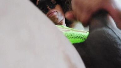 Tranny In Neon Green Lingerie - 11 image