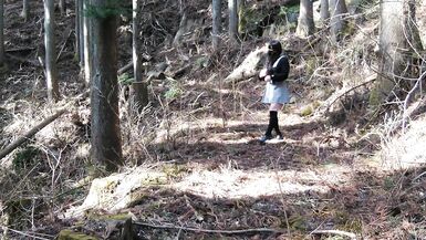 Cute exposed masturbation ejaculation in the backcountry of nature - 3 image