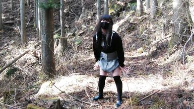 Cute exposed masturbation ejaculation in the backcountry of nature - 9 image