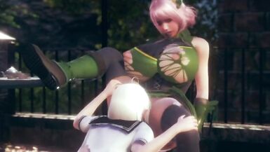 futa schoolgirl elf fucks huntress elf