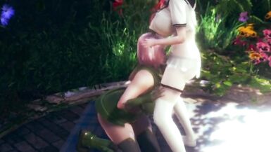 futa schoolgirl elf fucks huntress elf - 4 image