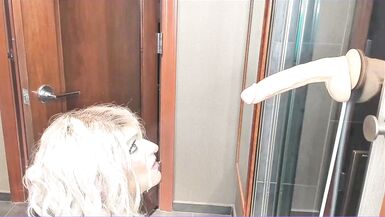 Hot Crossdresser Gets HUUGE Facial From Dildo and Then Cums - 9 image