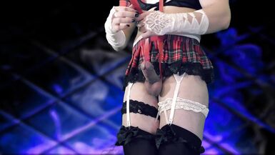 Femboy Cums to Caress A Hard Cock And Enjoys In A Red Collar ( sissy slut ) - 13 image