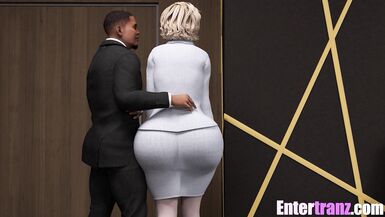 Sexy BBC fucks his sexy Trans secretary all over the office - 4 image