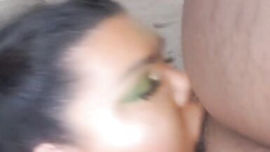 Thick BBC face fucks and cums in BBW Trans Kokoluv mouth! - 12 image