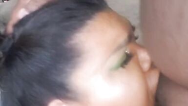 Thick BBC face fucks and cums in BBW Trans Kokoluv mouth! - 7 image