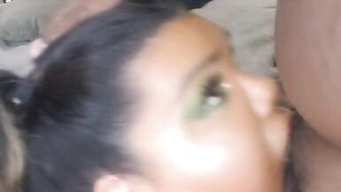 Thick BBC face fucks and cums in BBW Trans Kokoluv mouth! - 9 image