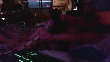 Amateur Homemade Transbians; Synnz & Mistress Cyanide Making Passionate Love In Bed - 1 image