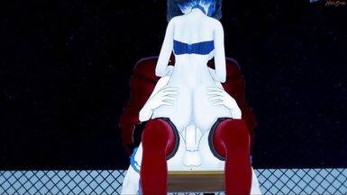 Futa Micha mouth fucks Garie and fucks her doggystyle againt a fence - Symphogear Futanari Hentai. - 13 image