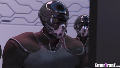 Horny thugs deep fuck a hostile Alien trans bitch