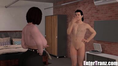 Slutty BBC learns his lesson when he is penetrated by sexy funtanari MILF - 2 image