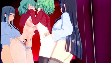 Hikage and Ikaruga have intense futanari sex at a love hotel. - Senran Kagura Hentai - 13 image