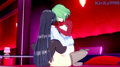 Hikage and Ikaruga have intense futanari sex at a love hotel. - Senran Kagura Hentai - 7 image