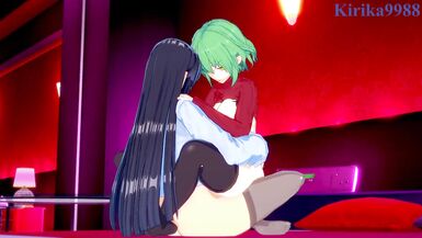 Hikage and Ikaruga have intense futanari sex at a love hotel. - Senran Kagura Hentai - 8 image
