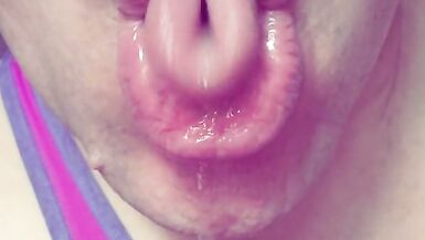 Femboy gets sloppy with snot spit and gagging! Delicious! - 2 image