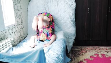 Big White Sissy Ass Crossdresser Slut Twink Gay Fem Boy Lady Boy Emo Style Flowred Sexy Dress - 11 image