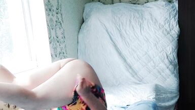 Big White Sissy Ass Crossdresser Slut Twink Gay Fem Boy Lady Boy Emo Style Flowred Sexy Dress - 3 image