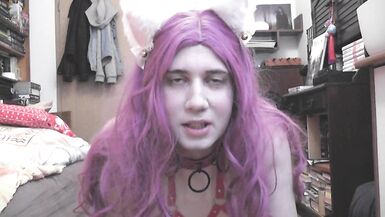 Anna in cat suit demands your milk daddy - 3 image