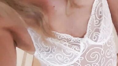 The Little Sissy in one piece white lingerie - 9 image