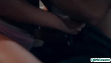 Hunk straight guy anal fucks busty blonde tranny Jamie French - 1 image