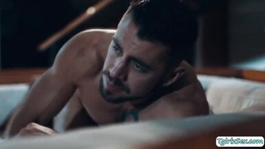 Hunk straight guy anal fucks busty blonde tranny Jamie French - 13 image