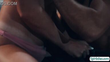 Hunk straight guy anal fucks busty blonde tranny Jamie French - 8 image