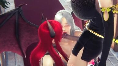 futa nun exorcise 2 demons with her holy cock