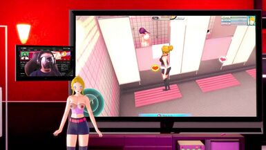 Koikatsu: Chick with Dick rubs one off for the ladies. - 14 image