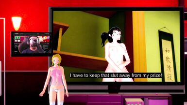 Koikatsu: Chick with Dick rubs one off for the ladies. - 2 image