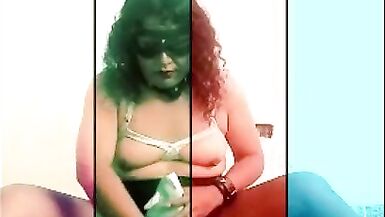 Peruvian shemale eats pickles up her ass, chewing with her anus anal insertion - 2 image