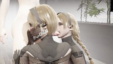 futa Commander x two Operators blonde with pig tails - 3 image