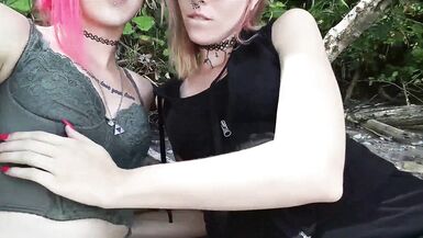 Kinky Hikers Beach Blowjob and Cumming On Tits at Lake Erie - Sarina Havok and Robin Coffins - 3 image