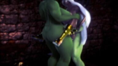 two futa orcs fucks dark elf - 11 image