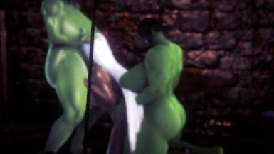 two futa orcs fucks dark elf - 3 image