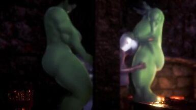 two futa orcs fucks dark elf - 7 image