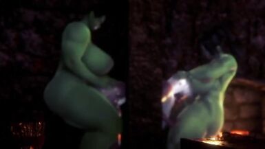 two futa orcs fucks dark elf - 8 image