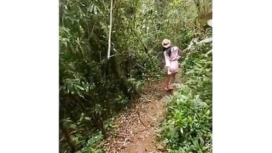 Two lesbian trannies by the cascade outdoors making love - 3 image