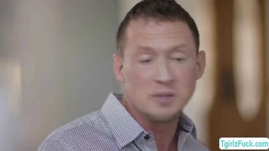 Small tits blonde ts Lianna Lawson anal barebacks dudes ass - 2 image