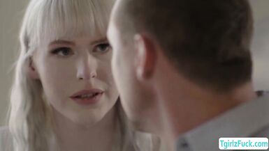 Small tits blonde ts Lianna Lawson anal barebacks dudes ass - 5 image