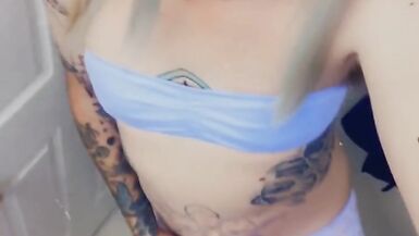 Sexy White Lingerie Babe Shows off her Clitty and Body - 14 image