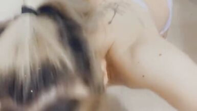 Sexy White Lingerie Babe Shows off her Clitty and Body - 6 image