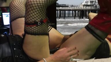 Marina and Mrs Samantha fuck with a big black double Dildo - 8 image