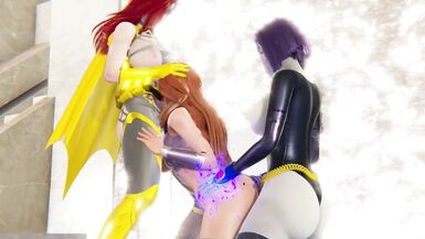 Porn Cosplay Starfire Bubhlegum - Starfire FUTA Doggystyle Anal and BJ with Raven + Batgirl - Titans 3D  Hentai watch online